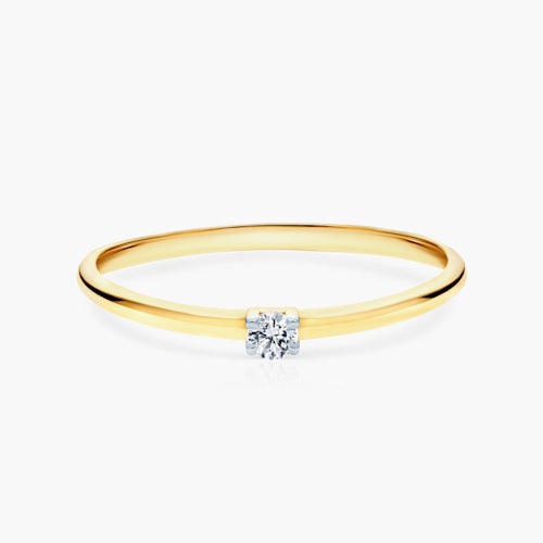 Pierścionek zaręczynowy SAVICKI: złoty, diament